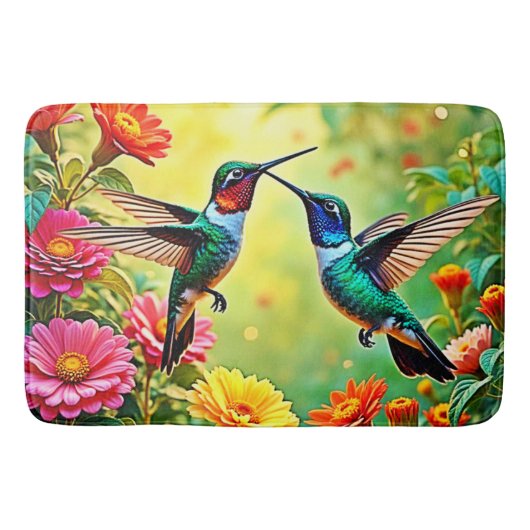 Jewel-Toned Hummingbird Magic Design Badmat (Voorkant)