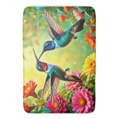 Jewel-Toned Hummingbird Magic Design Badmat (Voorkant Verticaal)