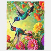 Jewel-Toned Hummingbird Magic Design Fleece Deken (Voorkant)