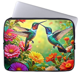 Jewel-Toned Hummingbird Magic Design Laptop Sleeve