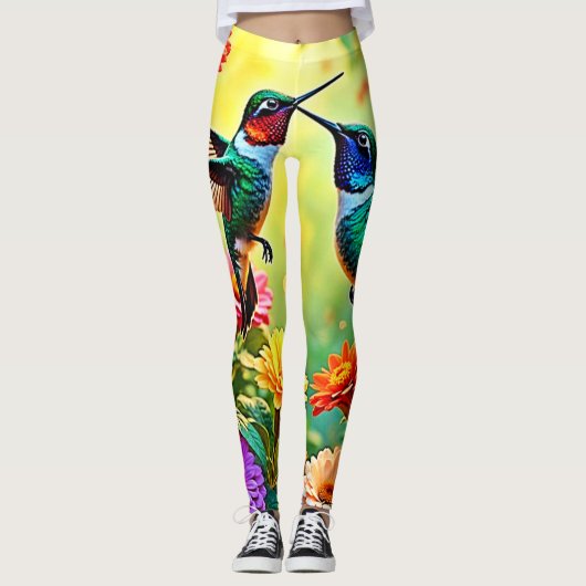 Jewel-Toned Hummingbird Magic Design Leggings (Voorkant)