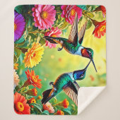 Jewel-Toned Hummingbird Magic Design Sherpa Deken (Voorkant)