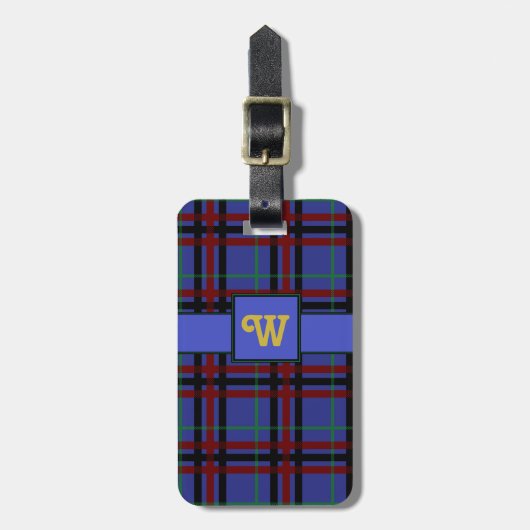 Jewel-Toned Plaid Bagagelabel (Voorkant verticaal)