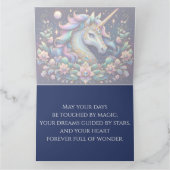 Jewel Toned Unicorn Floral Fantasy Kaart (Binnen)
