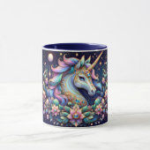 Jewel Toned Unicorn Floral Fantasy Mok (Midden)