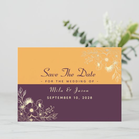 Jewel Tones die wedden om de datum te bewaren Save The Date (Staand voorkant)