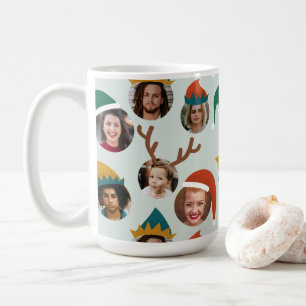 Jewel Tones Gekke Kerst Pet Zes Fotocollage Koffiemok