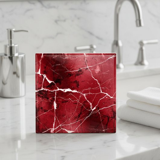 Jewel Tones Marble Abstract Ruby Red D1288 Tegeltje