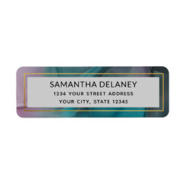 Jewel Tones Marble Ink Wash Patroon Etiket