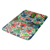 Jewel Tones Middeleeuws manuscript Bloemen Scrolls Badmat (Gekanteld)