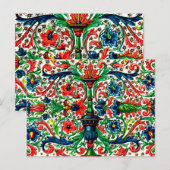 Jewel Tones Middeleeuws manuscript Bloemen Scrolls Briefkaart (Voorkant / Achterkant)