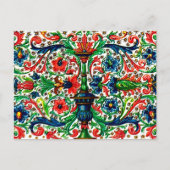 Jewel Tones Middeleeuws manuscript Bloemen Scrolls Briefkaart (Voorkant)