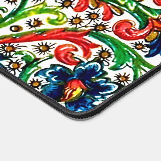 Jewel Tones Middeleeuws manuscript Bloemen Scrolls Bureaumat (Hoek)