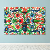 Jewel Tones Middeleeuws manuscript Bloemen Scrolls Canvas Afdruk (Insitu (Houten vloer))