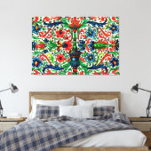 Jewel Tones Middeleeuws manuscript Bloemen Scrolls Canvas Afdruk (Insitu (Slaapkamer))