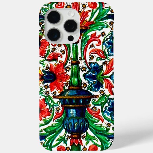Jewel Tones Middeleeuws manuscript Bloemen Scrolls Case-Mate iPhone Case (Achterkant)