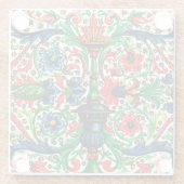 Jewel Tones Middeleeuws manuscript Bloemen Scrolls Glazen Onderzetter (Achterkant)