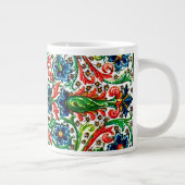 Jewel Tones Middeleeuws manuscript Bloemen Scrolls Grote Koffiekop (Rechts)