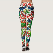 Jewel Tones Middeleeuws manuscript Bloemen Scrolls Leggings (Achterkant)