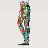 Jewel Tones Middeleeuws manuscript Bloemen Scrolls Leggings (Links)
