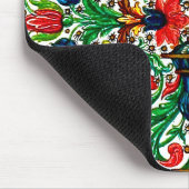 Jewel Tones Middeleeuws manuscript Bloemen Scrolls Muismat (Hoek)