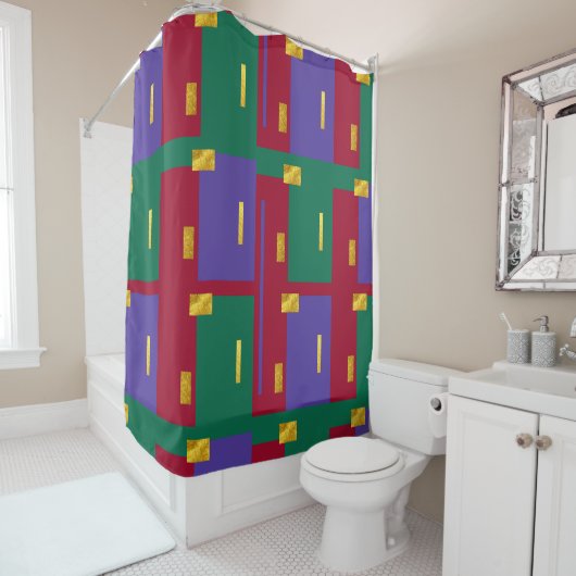 Jewel Tones Modern Geometric Shower Curtain Douchegordijn (In situ)