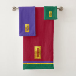 Jewel Tones Monogramed Bath Towel Set Bad Handdoek