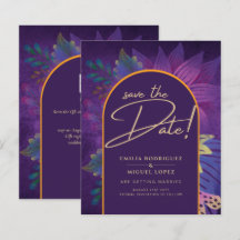 Jewel Tones Plum Paarse Berry Gold Wedding