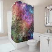 Jewel Tones Shimmery Abstract Pattern Douchegordijn (In situ)