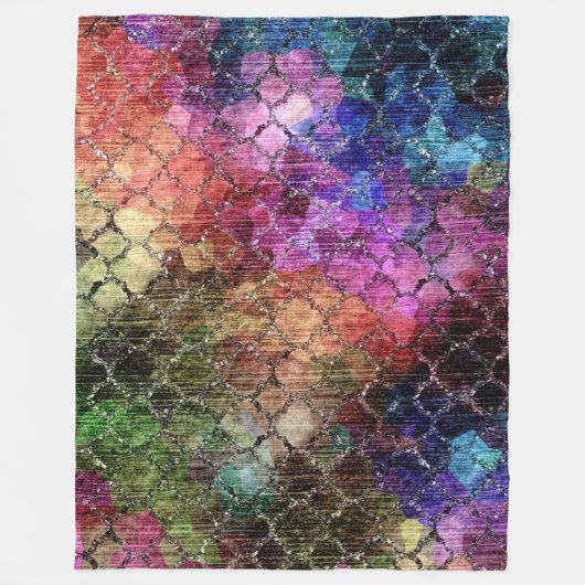 Jewel Tones Shimmery Abstract Pattern Fleece Deken (Voorkant)