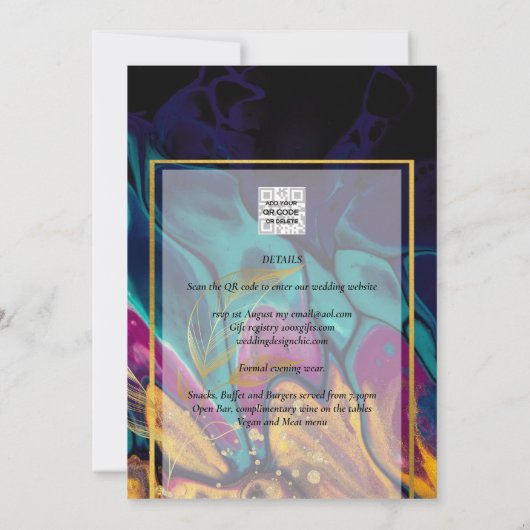 Jewel Tones TROUW INKT Pruim Paars Turkoois Marine Kaart (Achterkant)