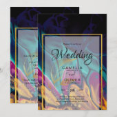 Jewel Tones TROUW INKT Pruim Paars Turkoois Marine Kaart (Voorkant / Achterkant)