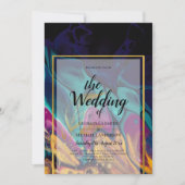 Jewel Tones WEDDING INK Plum Paars Blauwgroen Navy Kaart (Voorkant)