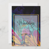 Jewel Tones WEDDING INK Plum Paars Blauwgroen Navy Kaart (Voorkant)