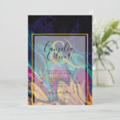 Jewel Tones WEDDING INK Plum Paars Blauwgroen Navy Kaart (Staand voorkant)