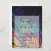 Jewel Tones WEDDING INK Plum Paars Blauwgroen Navy Kaart (Voorkant)