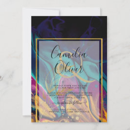 Jewel Tones WEDDING INK Plum Paars Blauwgroen Navy Kaart