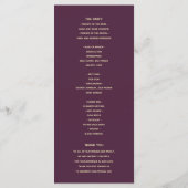 Jewel Tones Wedding Program Programmakaart (Achterkant)