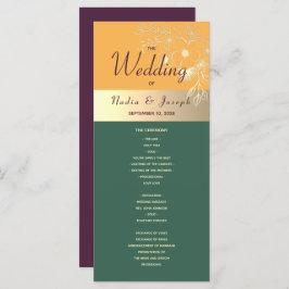 Jewel Tones Wedding Program Programmakaart