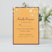 Jewel Tones Wedding RSVP Kaart (Staand voorkant)