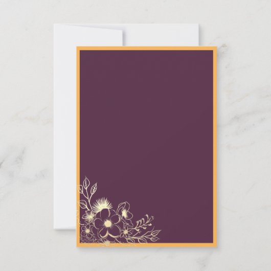 Jewel Tones Wedding RSVP Kaart (Achterkant)