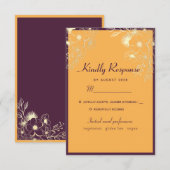 Jewel Tones Wedding RSVP Kaart (Voorkant / Achterkant)