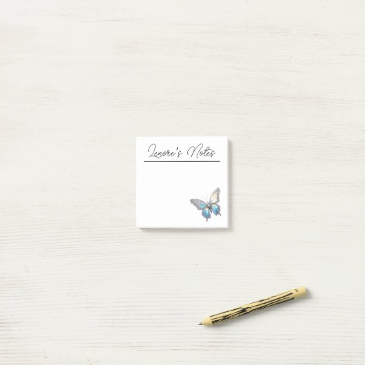 Jewel Vlinder Opal en Zilver Post-it® Notes (Op bureau)