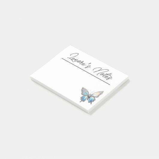 Jewel Vlinder Opal en Zilver Post-it® Notes (Schuin)