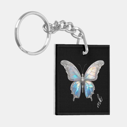 Jewel Vlinder Opal en Zilver Sleutelhanger (Voorkant Links)