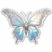 Jewel Vlinder Opal en Zilver Sticker (Voorkant)