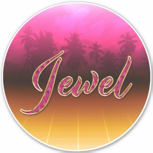 Jewel Vorname Name golden pink Aufkleber Sticker (Voorkant)