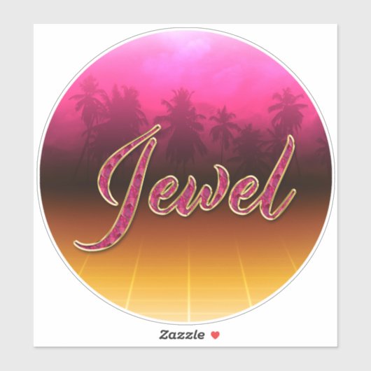Jewel Vorname Name golden pink Aufkleber Sticker (Vel)