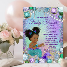 Jewel Zeemeermin Afro Haar Baby Shower