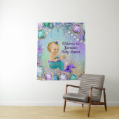 Jewel Zeemeermin Baby Shower Achtergrond Banner Wandkleed (In situ)